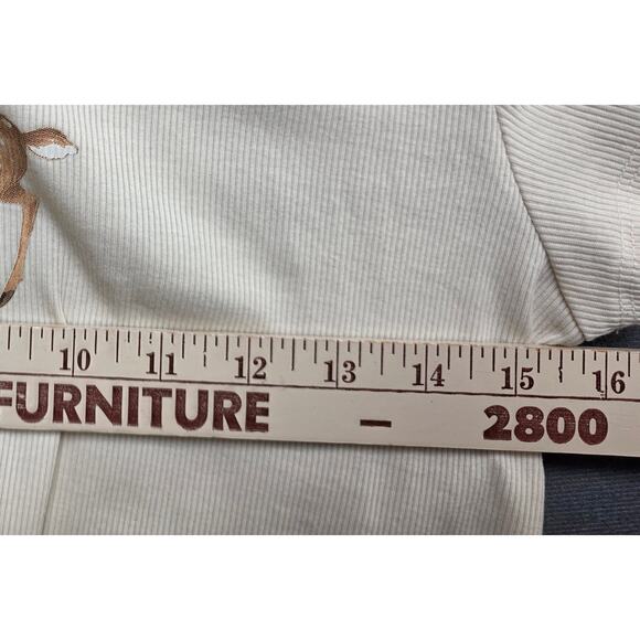 House Of Cotton Womens XL Ribbed Cropped Top Shirt Deer Fawn "Please Go Away" - Picture 8 of 8